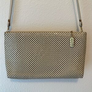 Whiting and Davis White Mesh Evening Handbag / Cross Body Purse